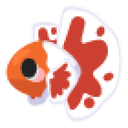 Orange Betta Fish Sticker